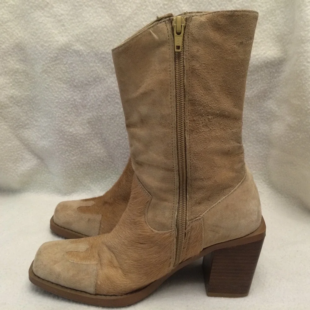 Suede Calf Hair Boots Shoes Women's Size 5.5 On‎ Your Feet 